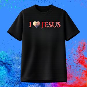 I Love Jesus  - Heart w/Cross T shirt